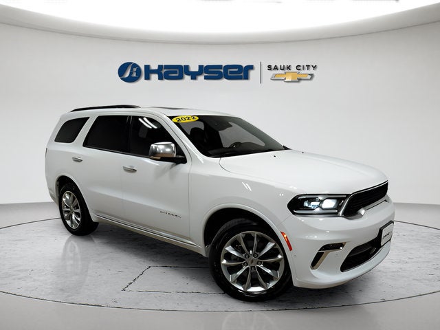 2022 Dodge Durango Citadel AWD in White — front three-quarter view