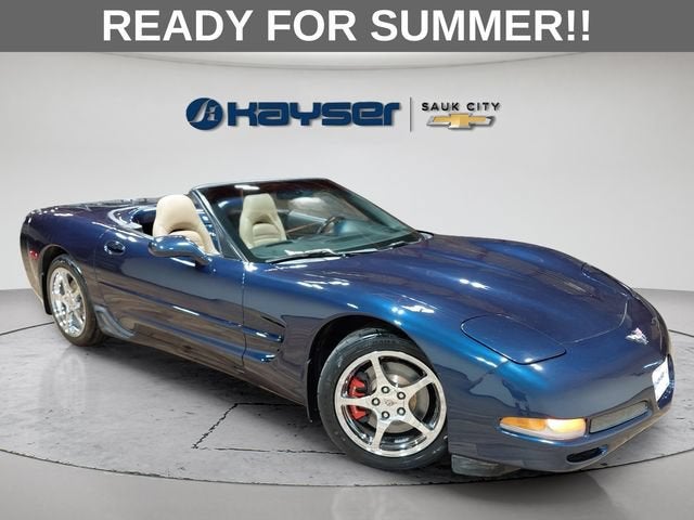 2001 Chevrolet Corvette Base in Navy Blue Metallic — front three-quarter view