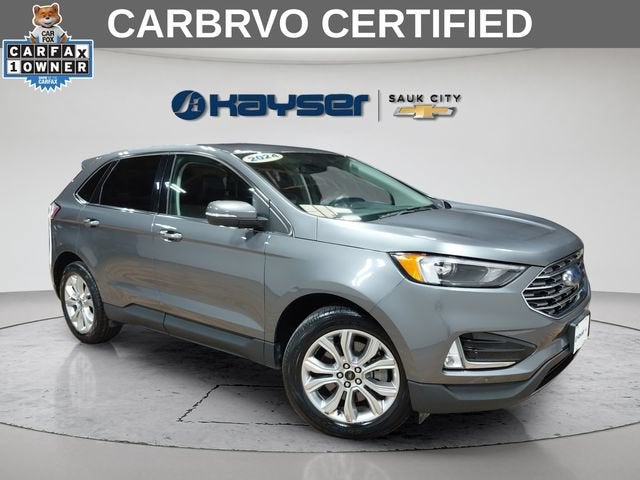 2024 Ford Edge Titanium in Gray — front three-quarter view