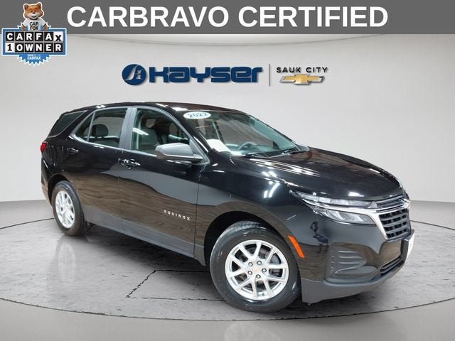 2022 Chevrolet Equinox LS in Mosaic Black Metallic — front three-quarter view