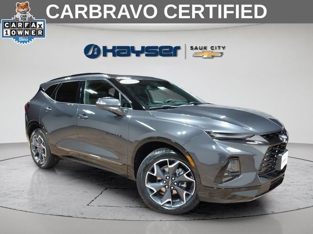 2021 Chevrolet Blazer RS in Iron Gray Metallic — front three-quarter view