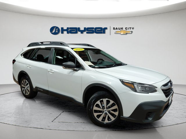 2022 Subaru Outback Base in Pearl White — front three-quarter view